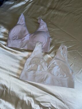 Comfort Wireless Bralette Duo - Light Lavender and Pale Pink